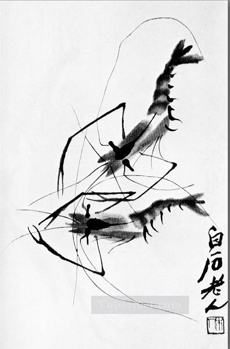 Qi Baishi shrimp old China ink Oil Paintings